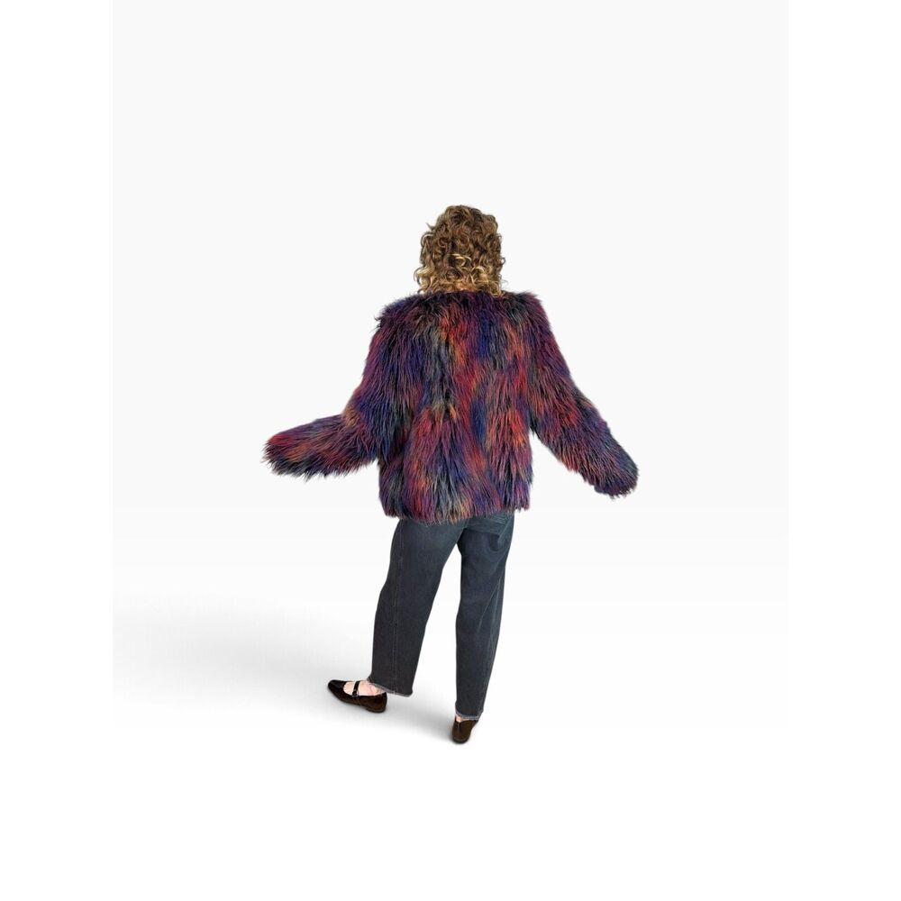 SpiritHoods Faux Fur Shaggy 70s Multicolor Jacket Collectors Edition $450 Size S - Picture 4 of 13